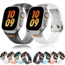Clear TPU Rubber Sport Band for Apple Watch 11 10 9 8 7 44/45/46/49mm Ultra 3 2