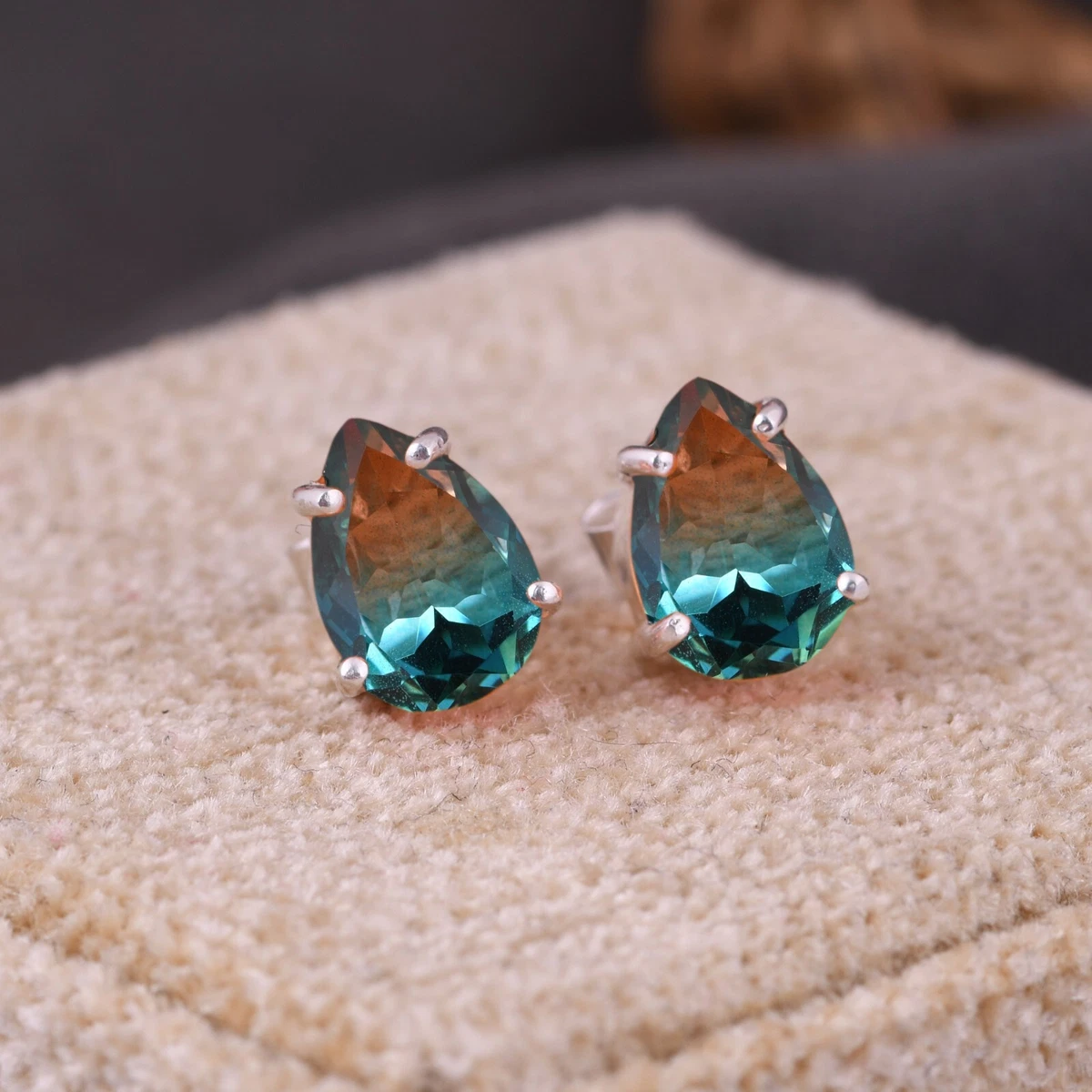 Tiny gemstone stud online earrings