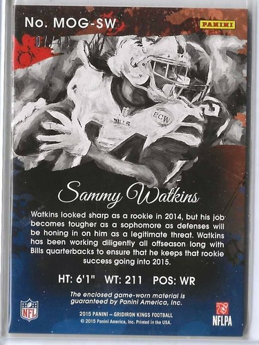 2015 Gridiron Kings Sammy Watkins Masters of Game Jersey!! 7/49 (Bills) #MOG-SW - Picture 2 of 2
