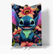 Lilo Stitch Throw Blanket Plush Warm Cartoon Decoration kids Home Blankets XMAS