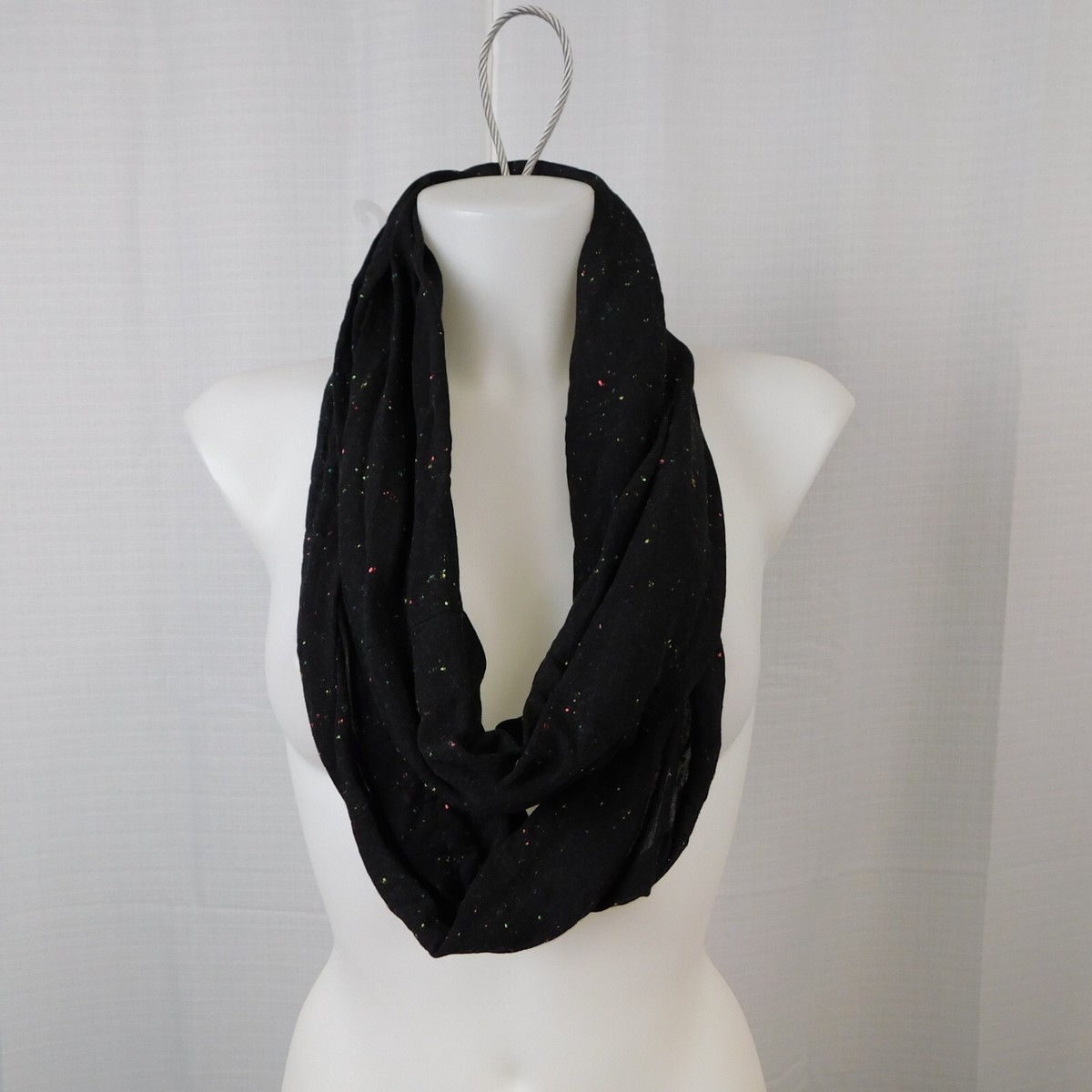 Merona Infinity Loop Knit Cowl Scarf Black Dotted Galaxy Pattern