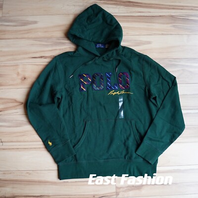 Polo Ralph Lauren Men's Script Logo Hoodie Blue Red New ALL Polo Ralph Lauren Men's Script Logo Hoodie Blue Red New ALL