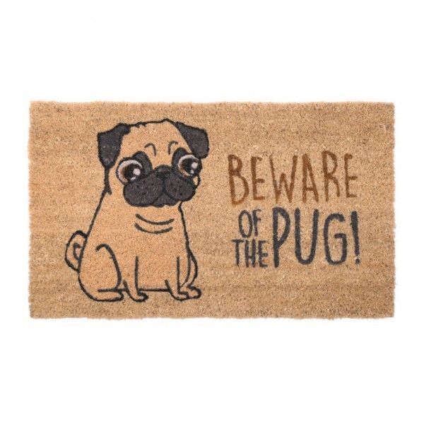 Felpudo Fibra de Coco Beware of the Pug