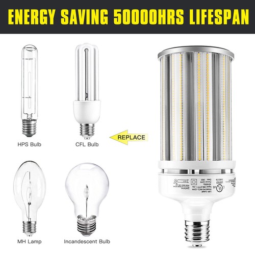 125W LED Corn Bulb For Warehouse Airport Flood Wall Pack Fixture Replace Bulb - Picture 11 of 12
