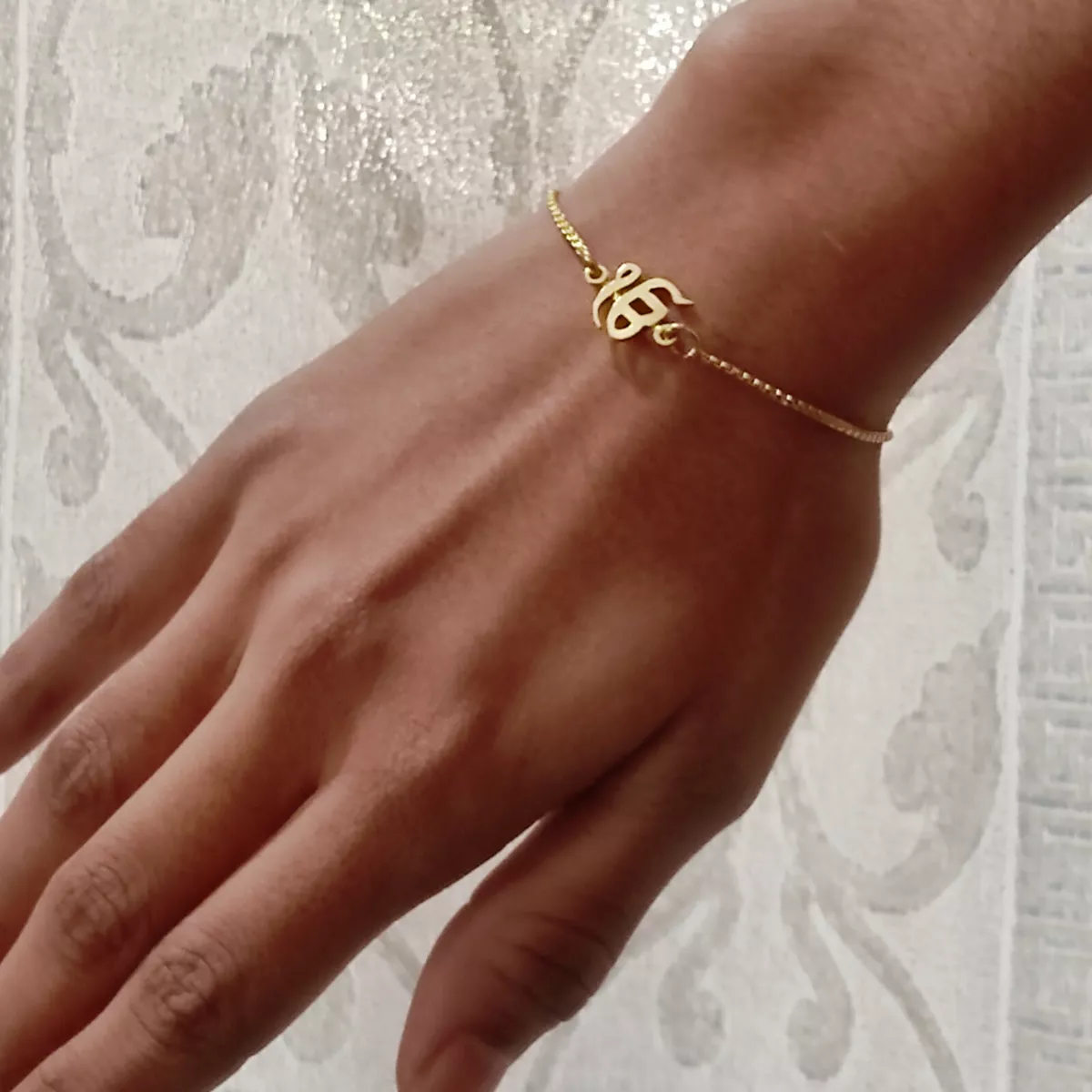 Ek Onkar Bracelet 22K Gold Plated handmade Punjabi Sikh Khalsa