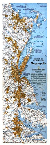 1994-7 July BOSTON MA TO WASHINGTON DC Megalopolis National Geographic Map - A3+ - Picture 2 of 4