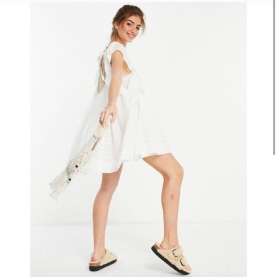 free people hailey mini dress FREE PEOPLE Hailey Mini Dress in Ivory NEW WITH TAGS NWT Size Medium M