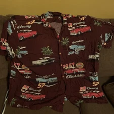 Vintage Paradise Found Size 4XL Hawaiian Shirt Chevrolet Corvette Chevy