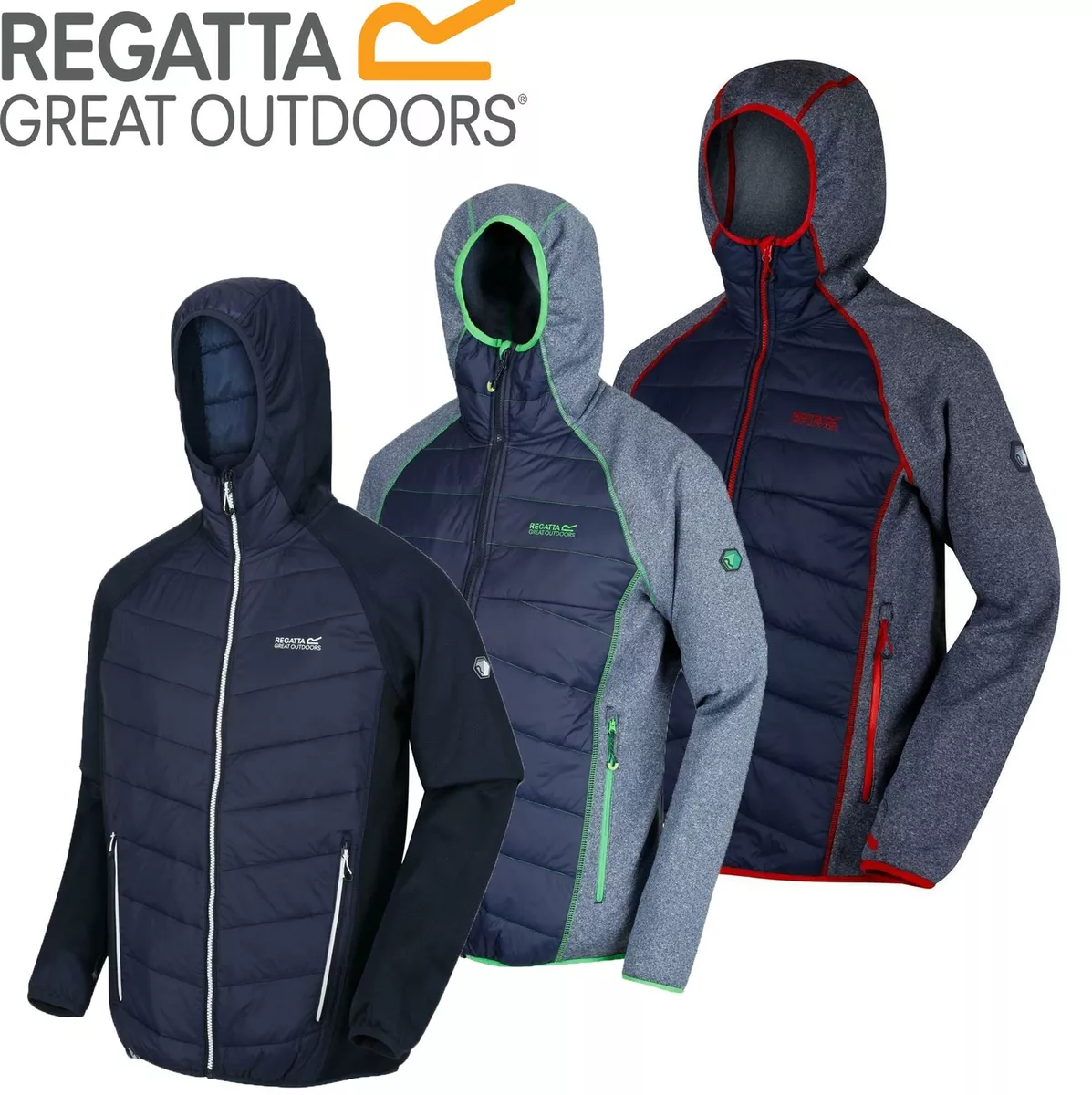 Regatta Mens Andreson II Hybrid Padded Softshell Lightweight Hooded Jacket