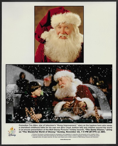 LOTE de 2 fotos promocionales originales de Papá Noel Tim Allen Navidad años 90 - Imagen 2 de 2