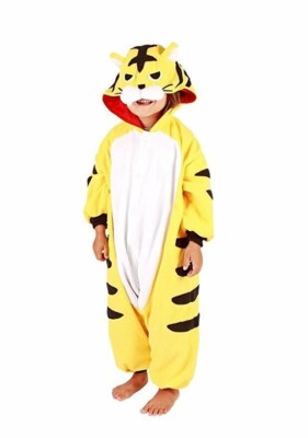 TIGER Kigurumi Animal Pajama Cosplay Sleepwear Halloween Costume Child M/L 5-9