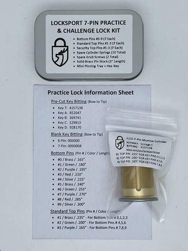 Locksport Premium SCHLAGE 7-PIN Practice Lock & DIY Challenge Lock Kit - Picture 8 of 8