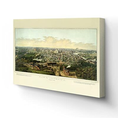 1867 Columbus Ohio Map - Canvas Wrap Vintage Columbus Ohio Map Wall Art Poster