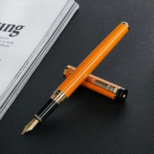 Picasso Century Pioneer Metal Fountain Pen Black/Red/Orange Fine Ink Gift Pens