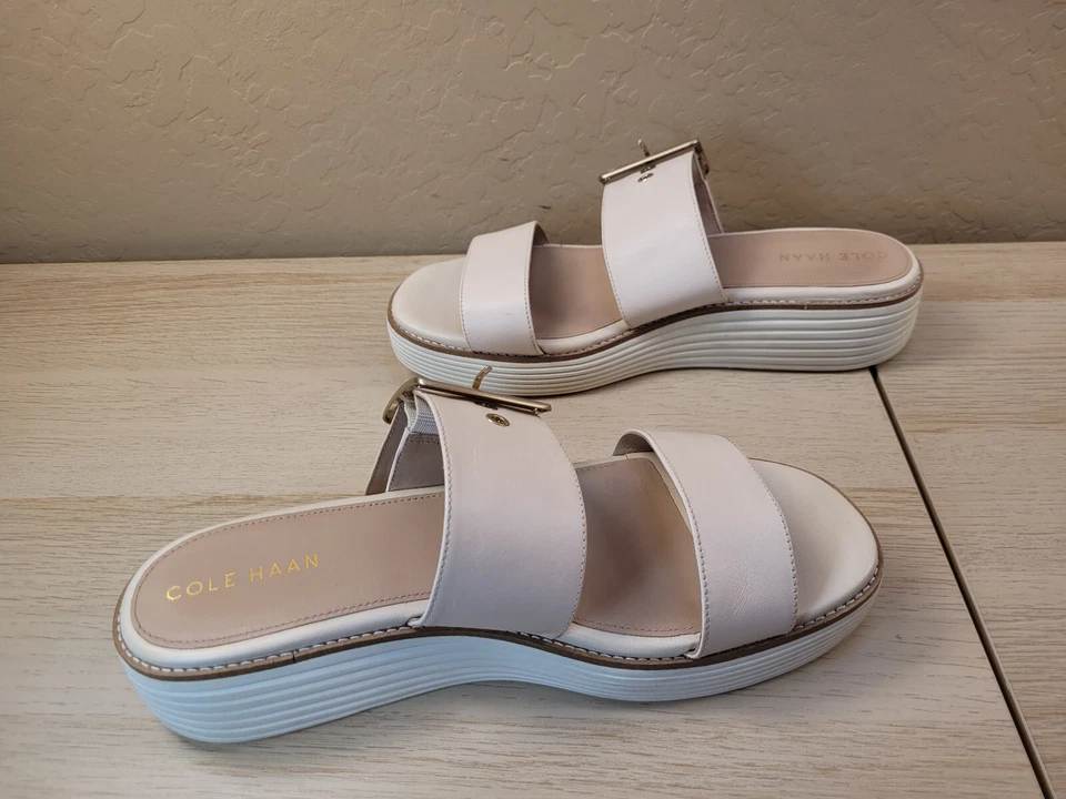 Sandalia Deslizable Cole Haan Original Grand Platform 2" Beige Mujer 9B 9 Foto 4 de 4