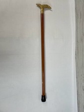 Vintage Metal Croc Alligator and Wood Stick Walking Stick Cane 31.5"