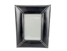 Black Leatherette Picture Frame, 3.5 x 5, Easel Back, Desktop or Shelf, #PF1011