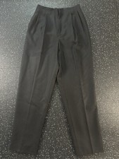 Giorgio Sant'Angelo Black 100 Wool Pleated Pants Lined Slacks Pockets SIZE 10