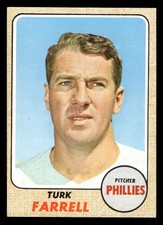 1968 Topps Baseball Card #217 Turk Farrell Philadelphia Phillies