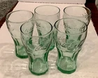 Vintage Libbey Coca-Cola Green Glass Set of 5 | 4.5" Small Cups