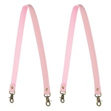 2Pcs 23.6" Leather Purse Strap with Bronze Lobster Buckles, Pink