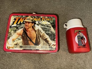 Vintage 1984 Indiana Jones Temple of Doom Lunchbox with Thermos