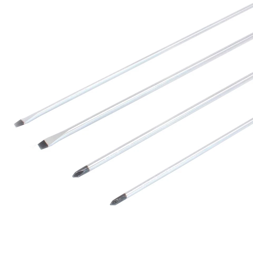 LOT DE 4 TOURNEVIS EXTRA-LONGS PLATS ET CRUCIFORMES - Photo 2/2