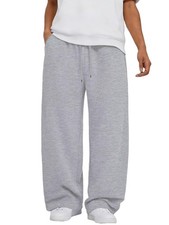 Men's Baggy Sweatpants Wide Leg Elastic Waist Athletic Joggers Loose Lounge P...