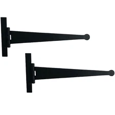 Colonial Bean Strap Hinge in Wrought Iron Hardware 18 Inches
