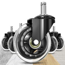 Soontrans Office Chair Wheels 10x22mm Stem, Clear-10mm Stem-Ikea Only 