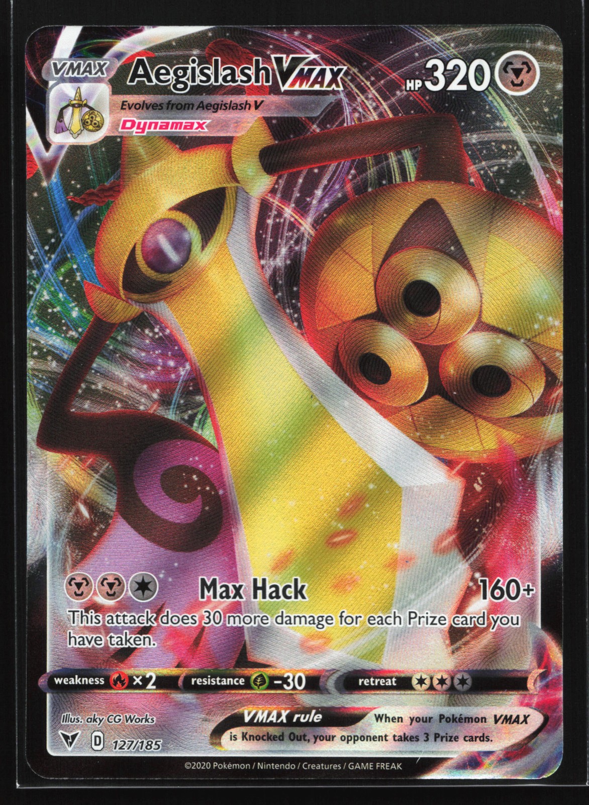 Aegislash VMAX 127/185 SWSH04: Vivid Voltage Ultra Rare Pokemon Card