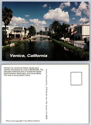 Venice California Canals Historic Eastern Canal Bridge Postcard