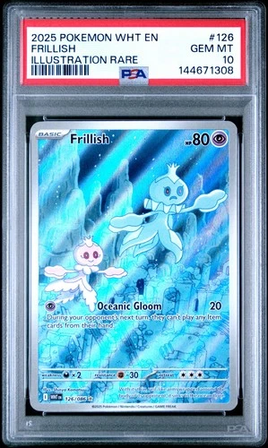 2025 POKEMON WHITE FLARE #126 FRILLISH ILLUSTRATION RARE PSA 10 GEM MINT Pop 24