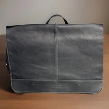 Kenneth Cole Reaction Black Leather Risky Business Messenger Bag- AMZN is $159