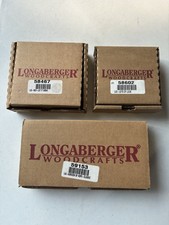 3 Longaberger Wood Craft Lids Excellent Condition w/ boxes.