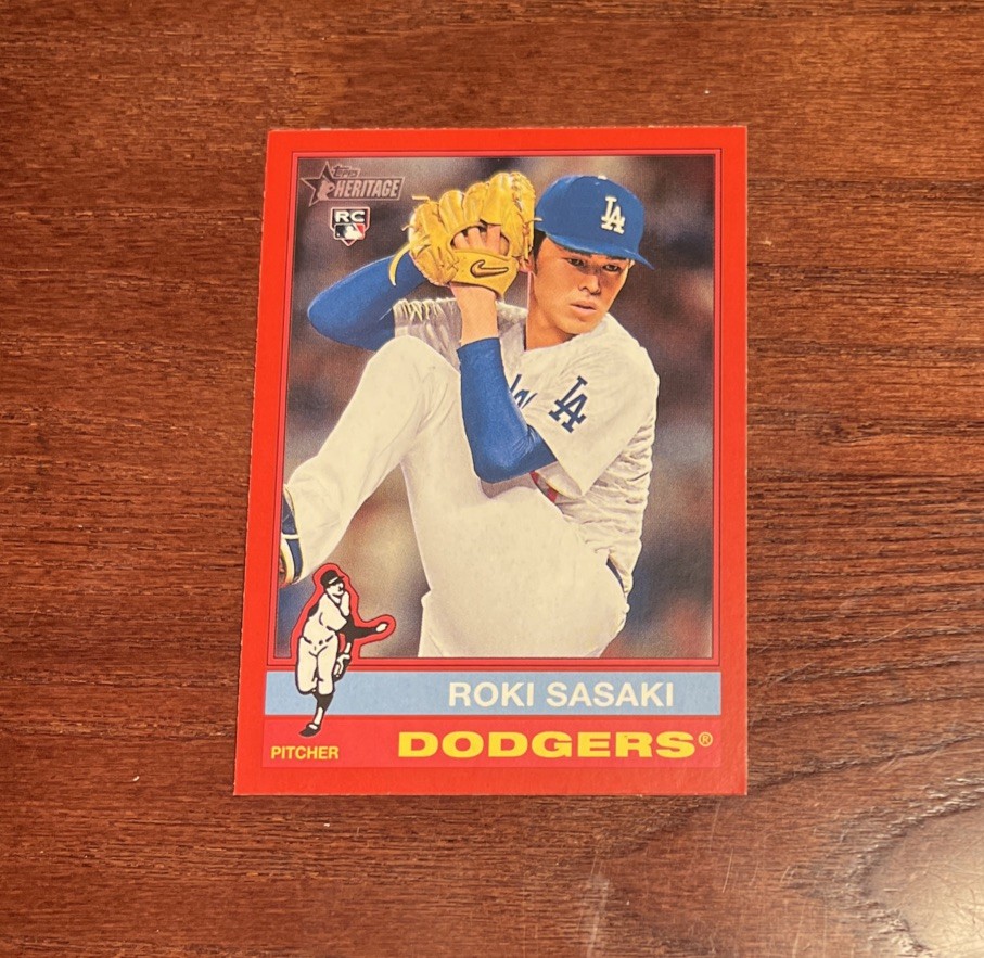 2025 Topps Heritage - Roki Sasaki Red Border Parallel SP Dodgers RC #224