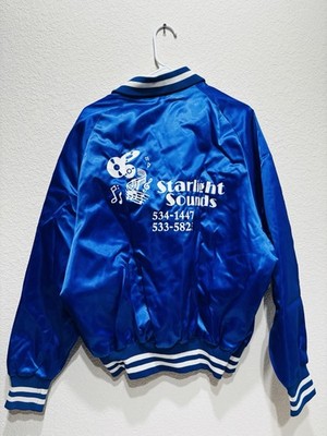 Vintage Starlight Sound Studios Jacket Blue Large Shiney