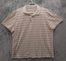 Marine Layer Polo Shirt Mens XL White Striped 100 Cotton Summer 2023 Slub Knit