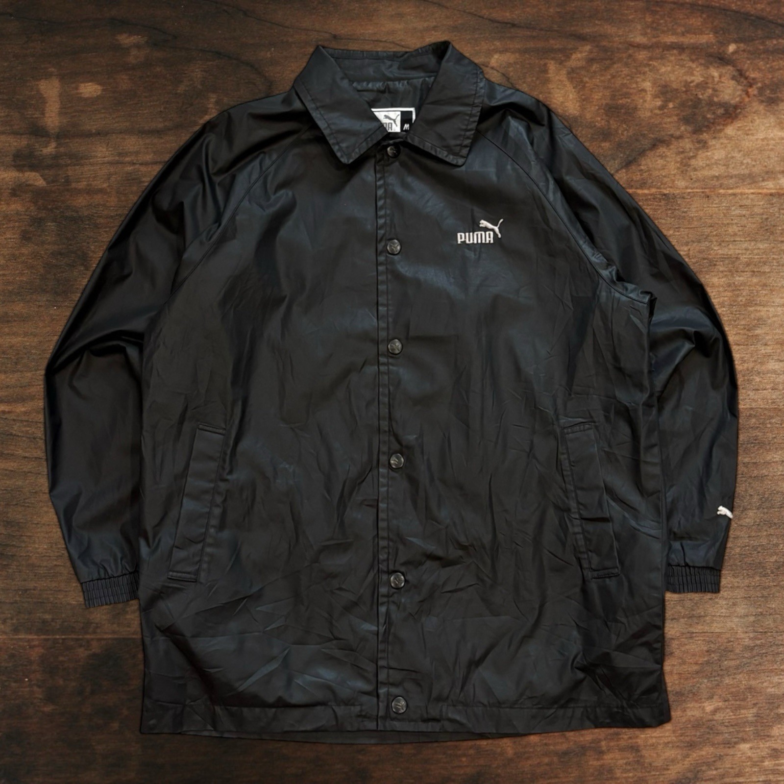 SACAI X NIKE Giubbotto bomber Puma nylon nero uomo grande vintage anni 90 mod logo grande