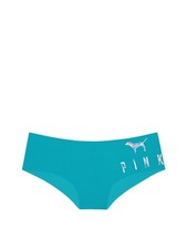 Victoria's Secret PINK No-Show Cheekster Panty Turquoise w Graphic