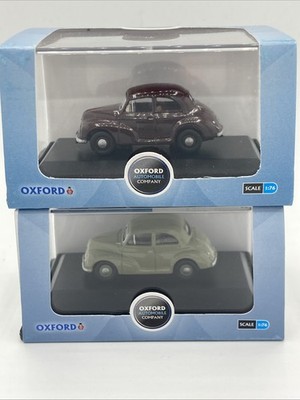 2 Oxford 1:76 Scale Morris Minor Platinum Grey 76MMS003 Maroon 76MMS004