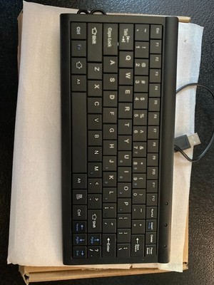 CUQI Mini Slim USB Wired Compact Thin Keyboard for Desktop Laptop PC Black