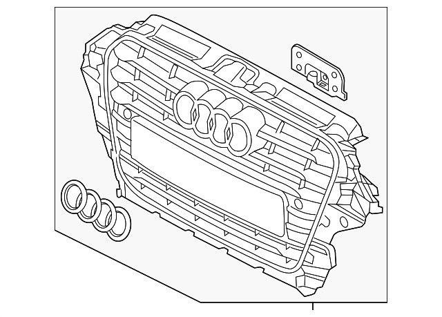Parrilla central para Audi A3/A3 Quattro 2015-2016 (P/N 8V5-853-651-B-1QP)
