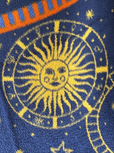 Vintage 90s Y2K Celestial Whimsigoth Throw Blanket Sun Moon Stars Reversible - Picture 4 of 8