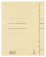 Esselte Leitz Bene 97300GE Numerischer Registerindex Karton Gelb Porträt A4  ~D~