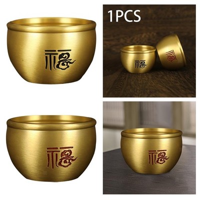 Fengshui Schüssel Aus Messing, Baifu Behälter, Kupferornamente, Bai Fu Folk