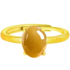 Certified Natural Hotan Jade Sugar Jade Egg 925silver inlay ring fashion jewelry