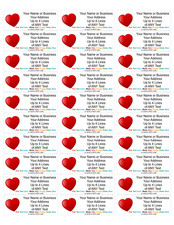     60 Personalized Address Labels with Valentine Heart  Custom Stickers Free SH