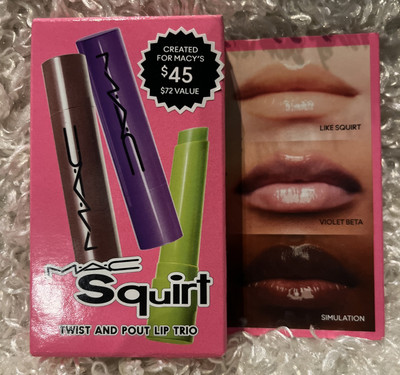 MAC squirt plumping gloss Twist and Pout trio Like Violet Beta Simulation Three