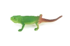 Green Iguana with Brown Tail, Toy Lizard, Hand Painted Rubber 2.5"   WR45 B197